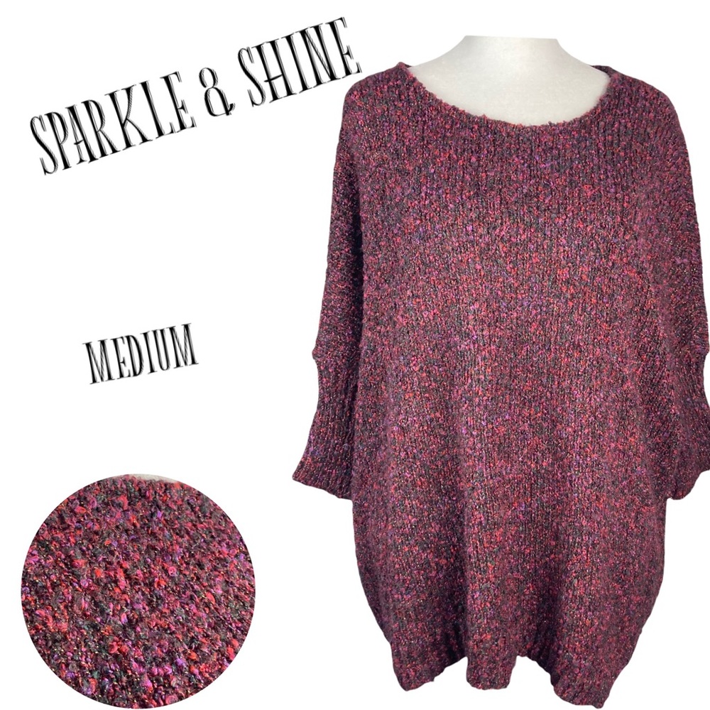 Sparkle & Fade Womens Plum Multi Colored Sweater … - image 2